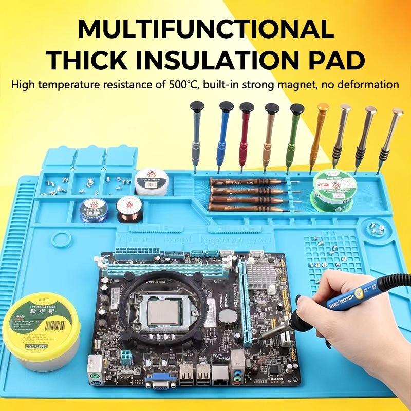 Electronics Repair Bench - Magnetische antistatische siliconen soldeermat, hittebestendige isolatiemat,