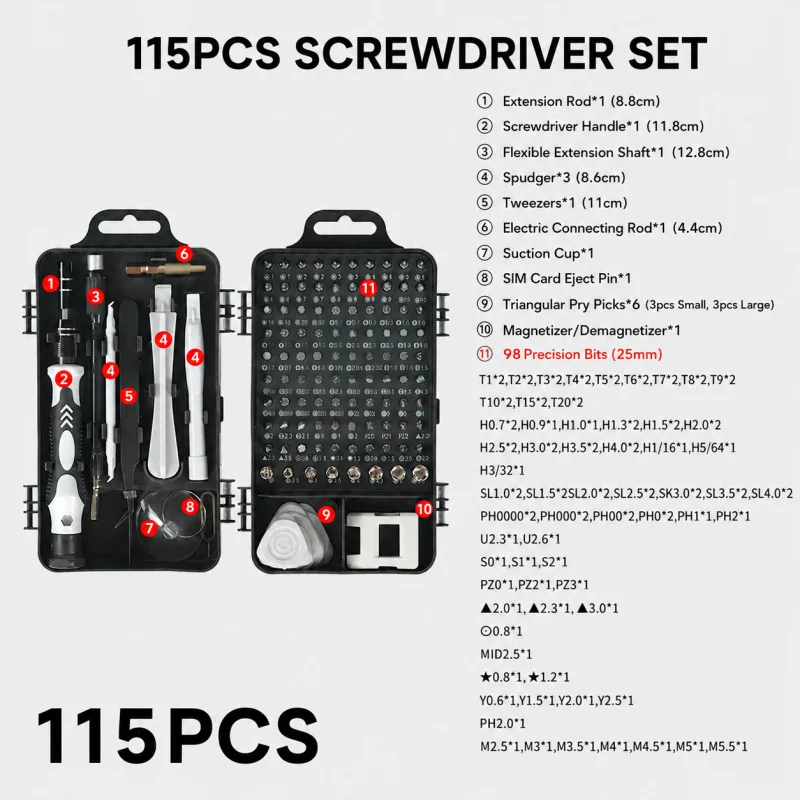 Draagbare 115-in-1 magnetische - Electronics Repair Equipment recensie en prijs